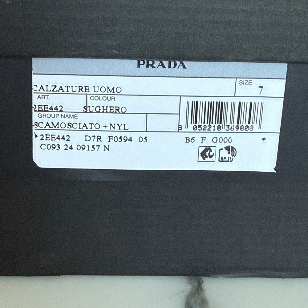 Prada Milano 2EE442 Men Brown Suede & Fabric Low Top Sneakers Trainers Sz UK 9 - Picture 15 of 16